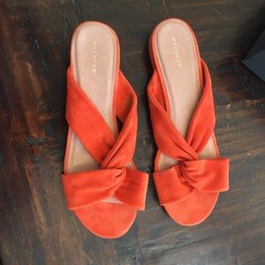 Orange Suede Andre Lea Slide Sandal